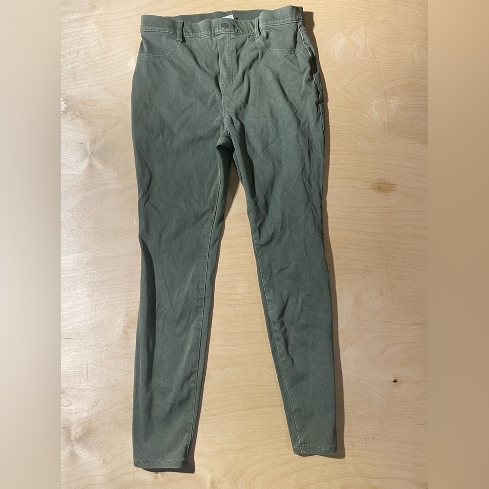 Time and Tru Olive Green Pull-on Pants Large (12-14) (PH)